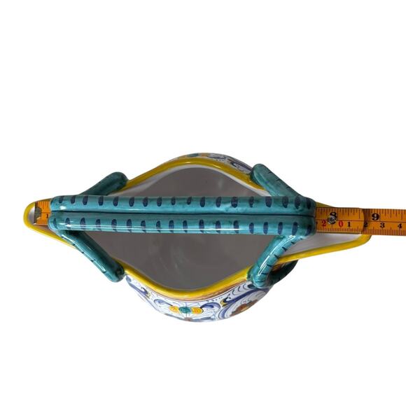 Cama Deruta Italy Hand Painted Majolica Pottery Double Handled Pitcher Vase - Picture 11 of 13